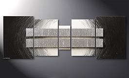 Das Wohnzimmerbild 'Silver Blocs' 200x70cm