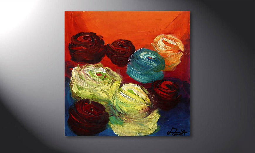 Colors of Roses 70x70x2cm Wandbild