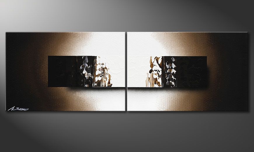 Das Keilrahmen-Wandbild Light Rain 120x40x2cm