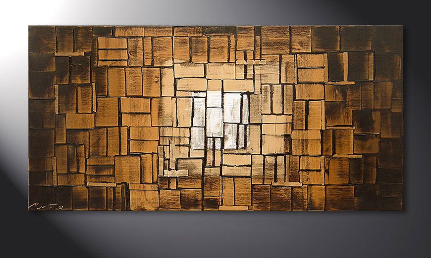 Das Wandbild Earth Cubes in 120x60x2cm