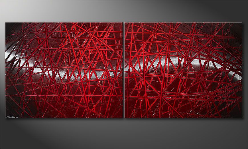 Das moderne Bild Red Push 200x80x2cm