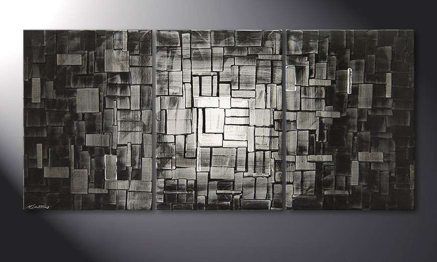 Das moderne Wandbild Moon Cubes 150x70x2cm