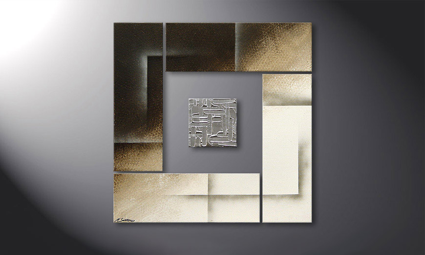 Unser Wandbild Silver Cube in 80x80x2cm
