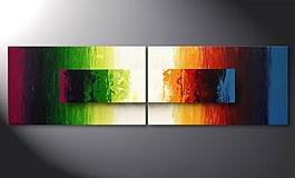'Battle of Colours' 200x60cm dipinto moderno