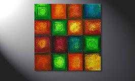 'Colorful Cubes' 80x80cm quadro