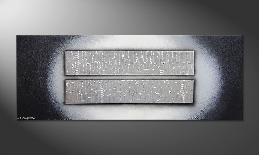 Das Wandbild Blocks of Silver 150x60x2cm