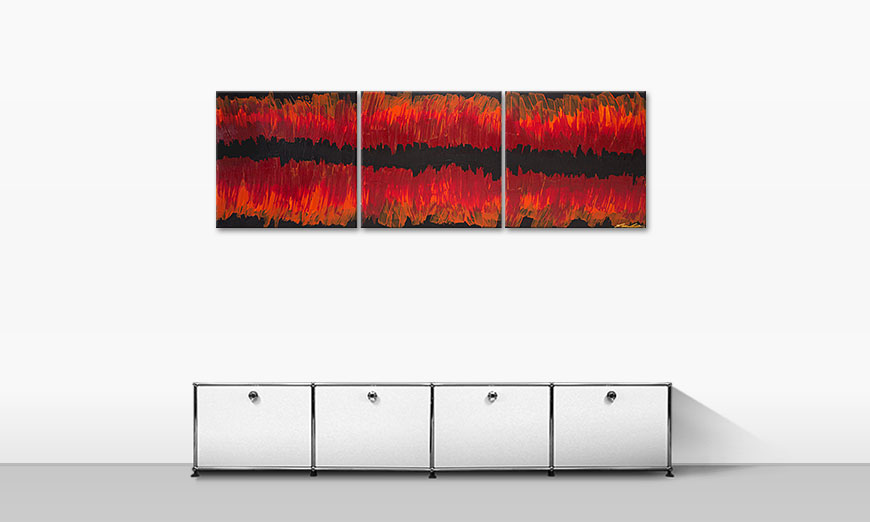 Das Wandbild Split Red 180x60cm