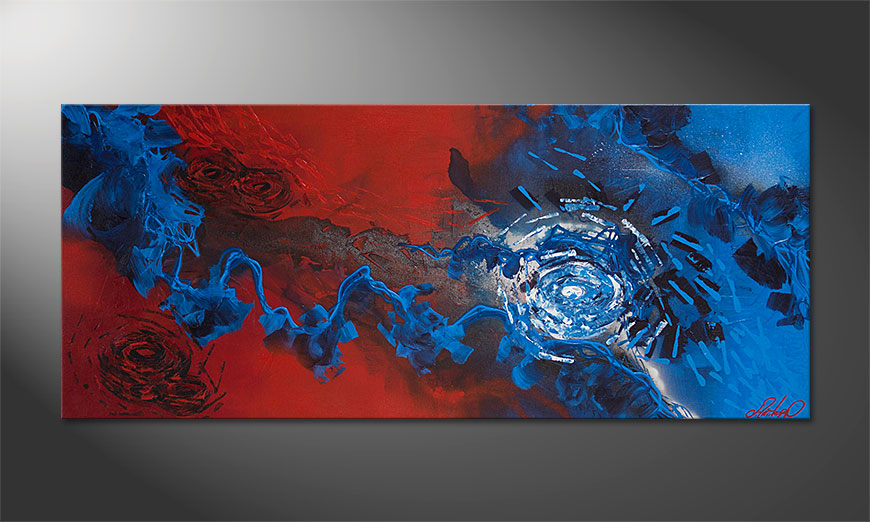Modernes Bild Frozen Rose 140x60cm