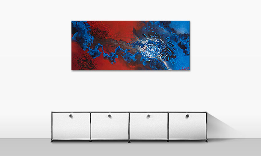 Modernes Bild Frozen Rose 140x60cm