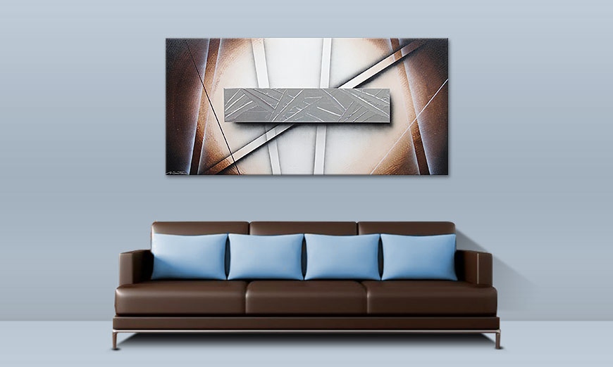 Das moderne Wandbild Silver Lights 140x70cm