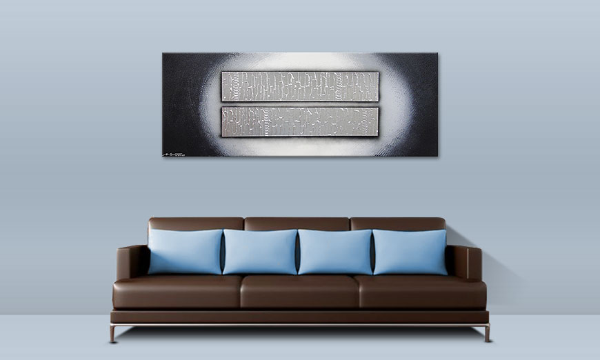 Das Wandbild Blocks of Silver 150x60cm
