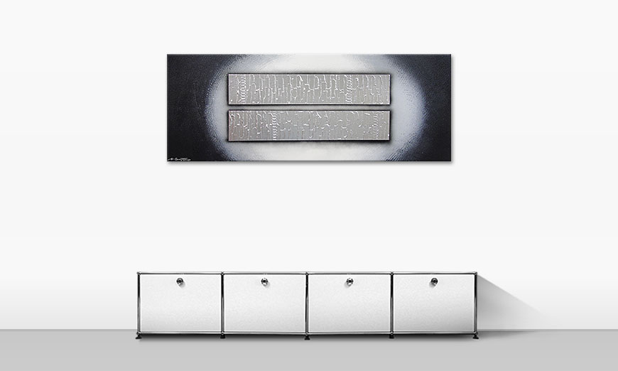 Das Wandbild Blocks of Silver 150x60cm