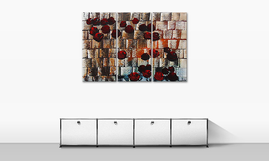 Das Wandbild Storm of Roses 120x80cm