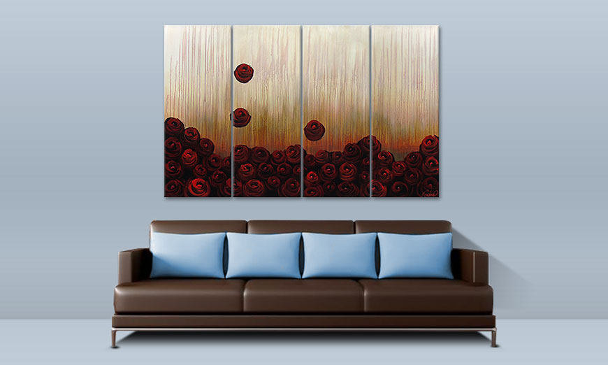 Das Wandbild Bed of Roses 160x100cm
