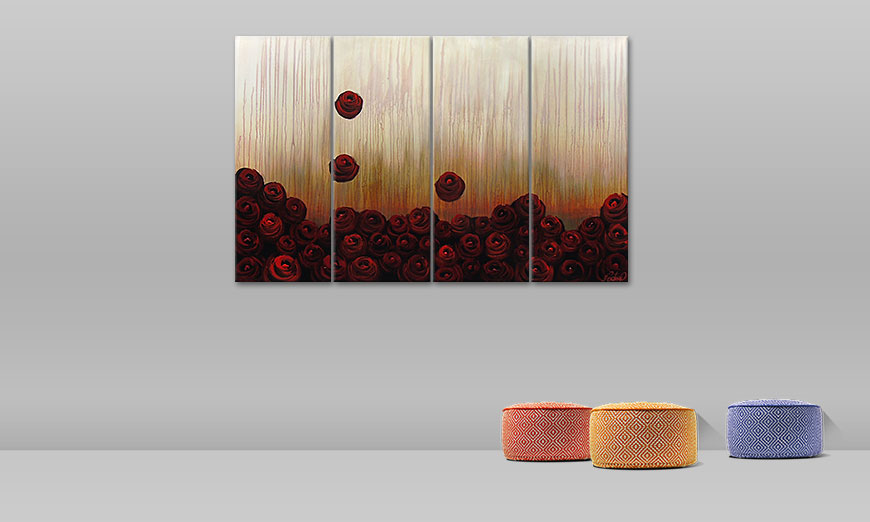 Das Wandbild Bed of Roses 160x100cm