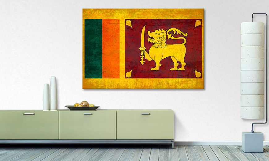 Auf Leinwand gedruckte Flagge Sri Lanka