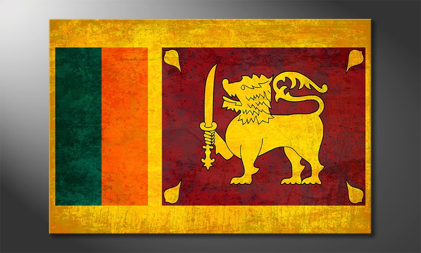 Auf Leinwand gedruckte Flagge Sri Lanka