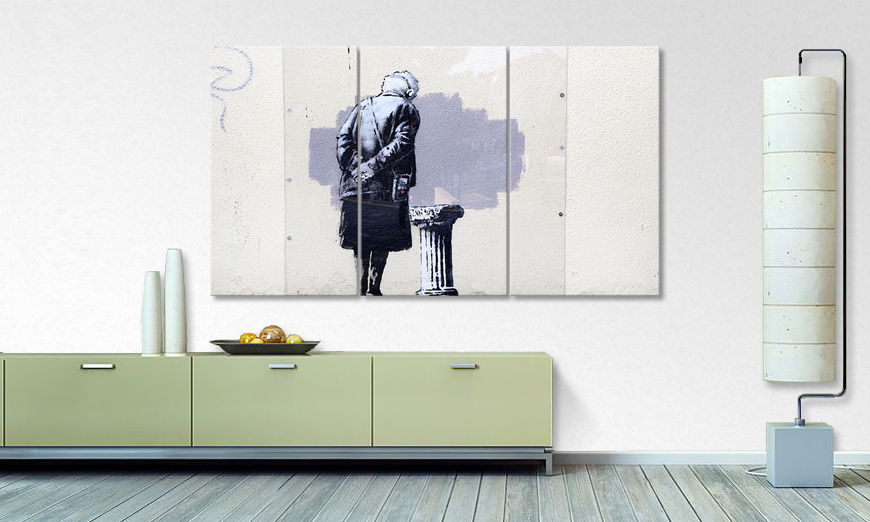 Das Leinwandbild Banksy No 2 180x100 cm