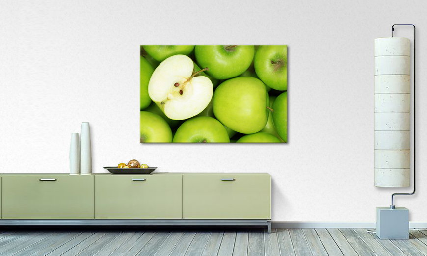 Das Leinwandbild Green Apples