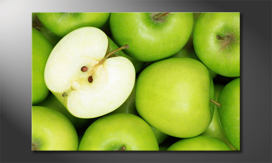 Das Leinwandbild Green Apples