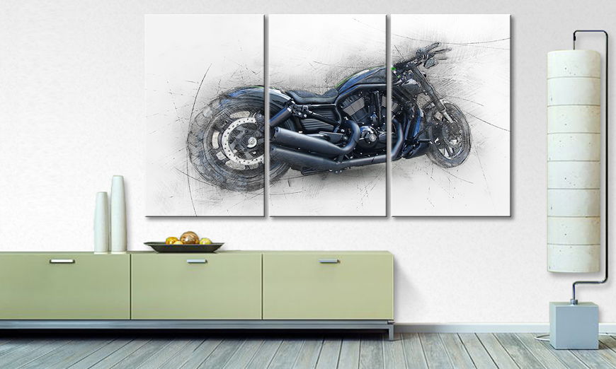 Das Leinwandbild Harley Nr 6 180x100 cm