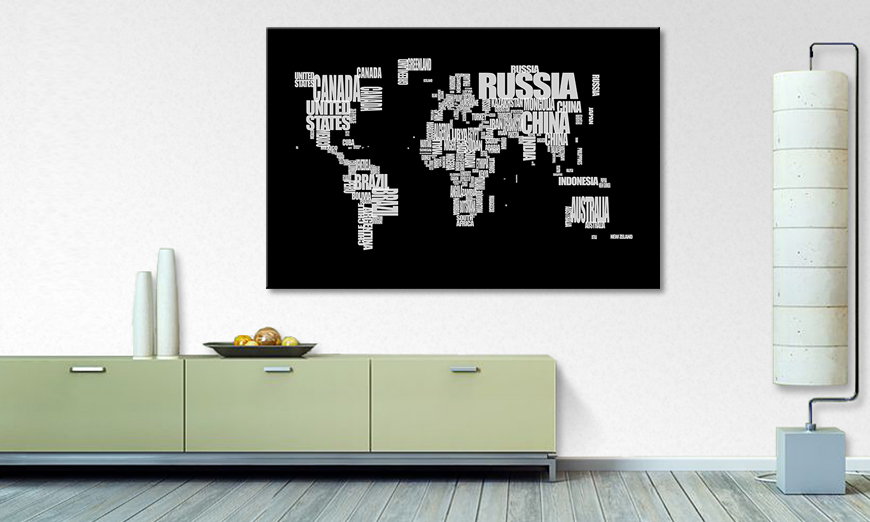 Das Leinwandbild Worldmap 14 120x80 cm