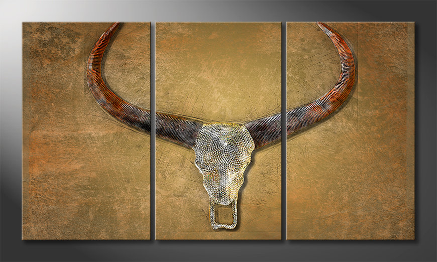 Das-exklusive-Bild-Bull-Skull-180x100-cm