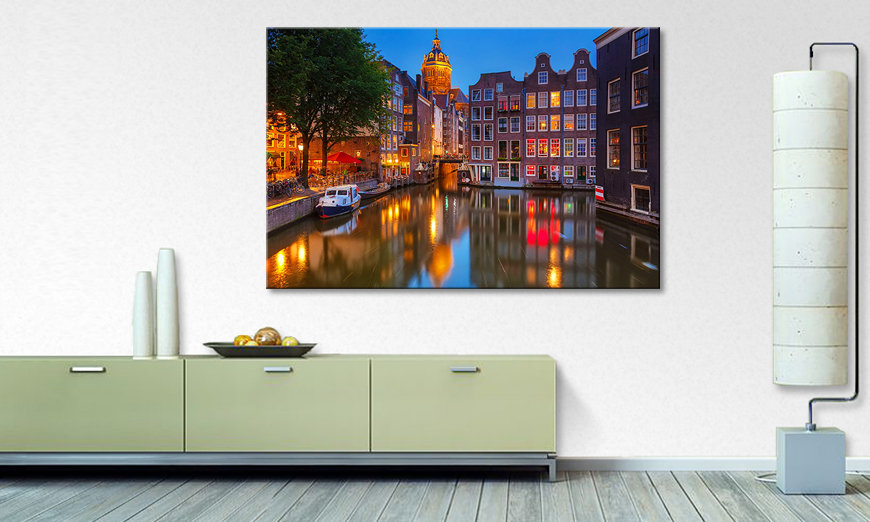 Das gedruckte Bild Canal in Amsterdam