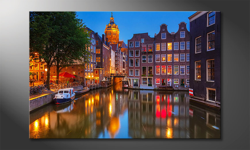 Das gedruckte Bild Canal in Amsterdam