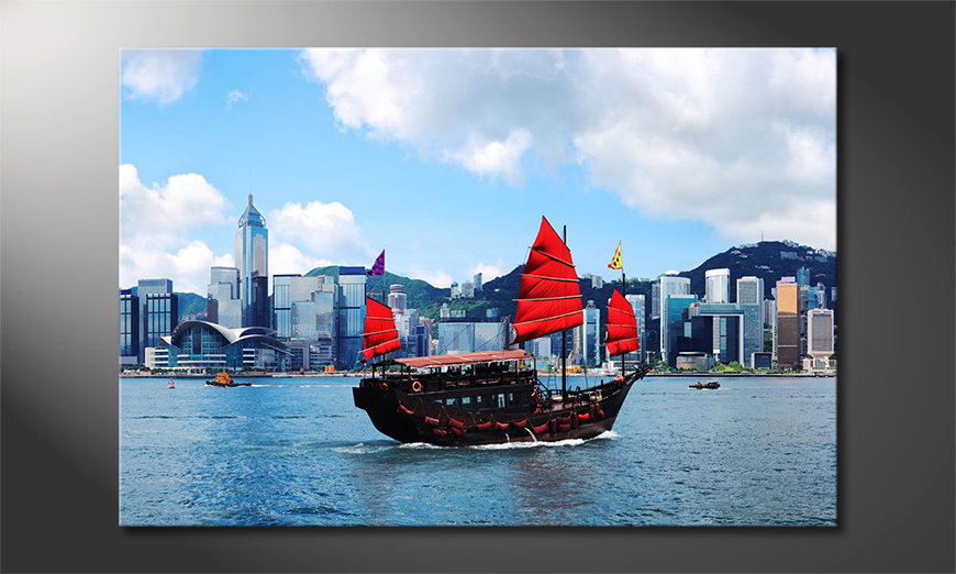 Das-gedruckte-Bild-Hongkong-Boat