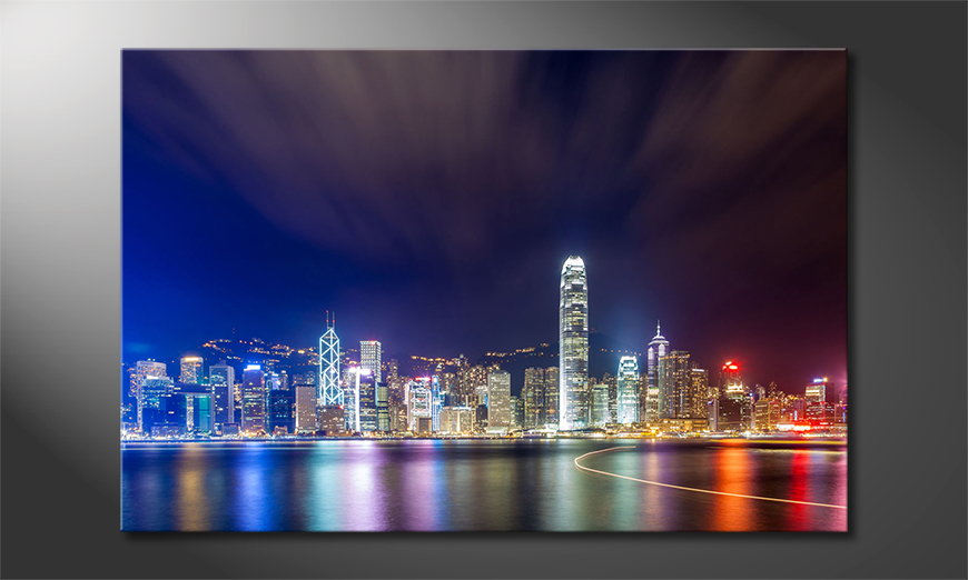 Das-gedruckte-Bild-Hongkong-at-Night