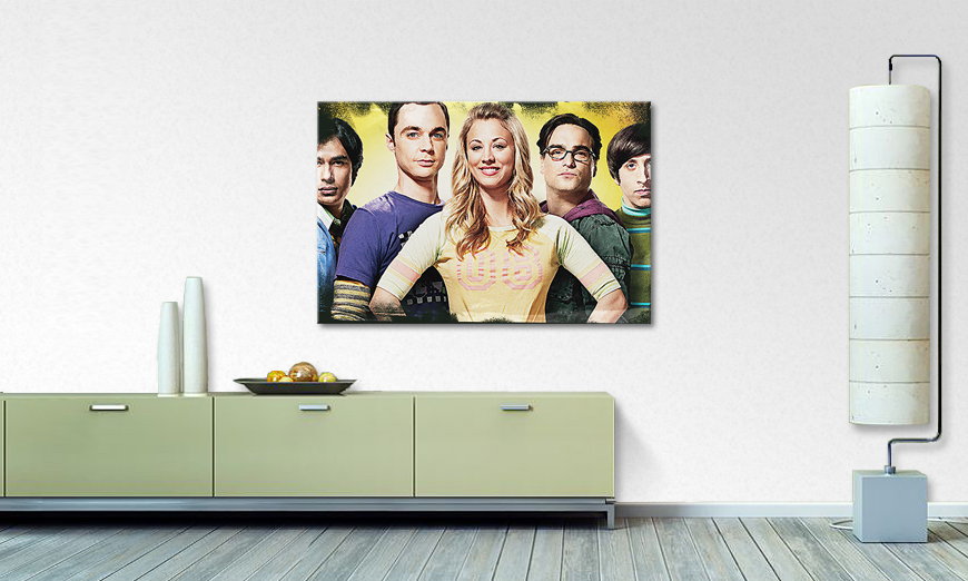 Das gedruckte Leinwandbild Big Bang Theory