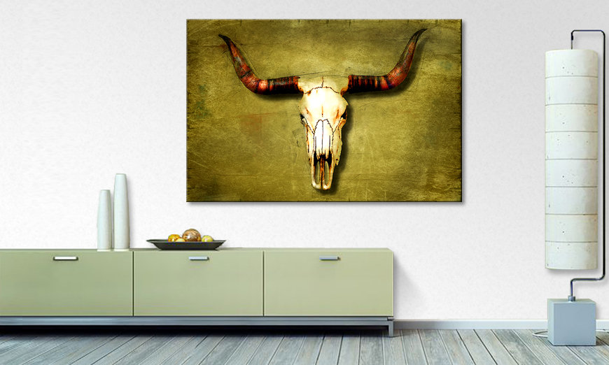 Das moderne Leinwandbild Buffalo Bull