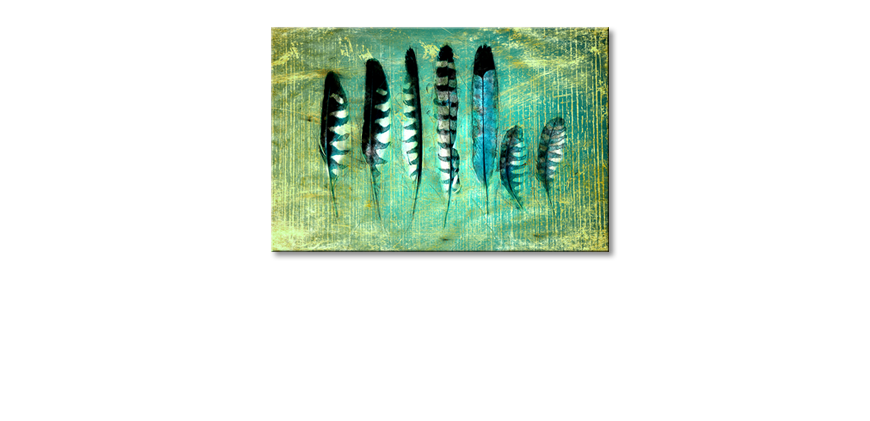 Das-moderne-Wandbild-Blue-Feathers