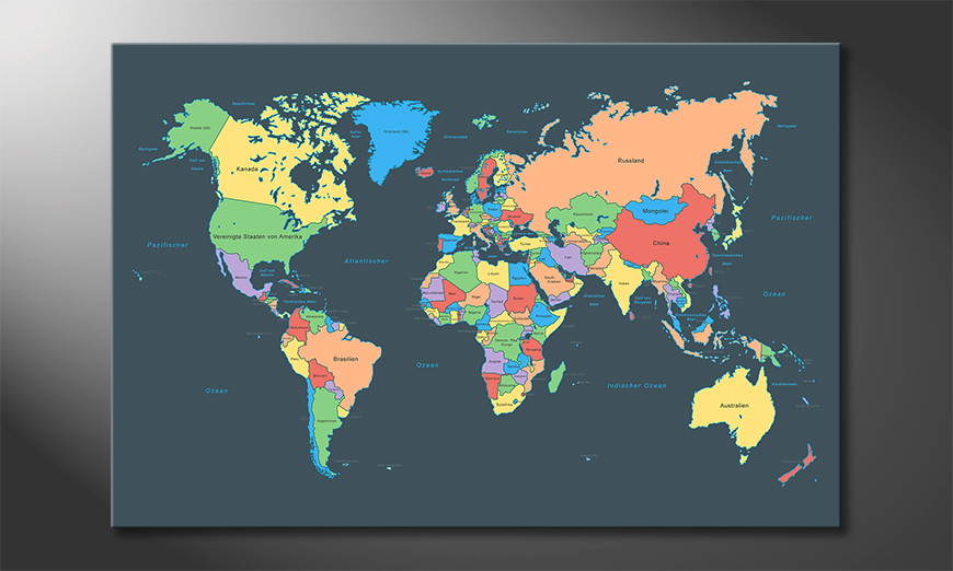 Das moderne Wandbild Colorful Map
