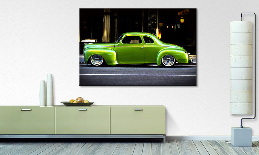Das moderne Wandbild Green Car
