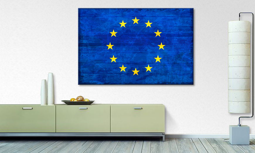 Die Flagge von Europa als Wandbild