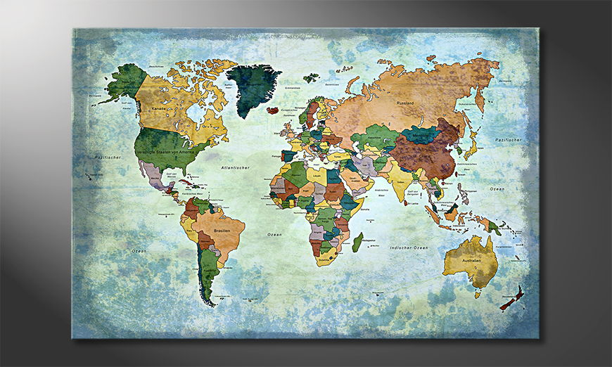 Moderne Weltkarte Oldworldmap one