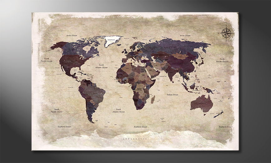 Unser modernes Bild Old Worldmap 3