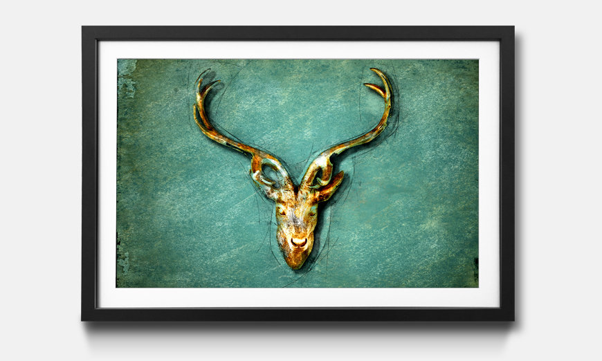 Das gerahmte Wandbild The Deer