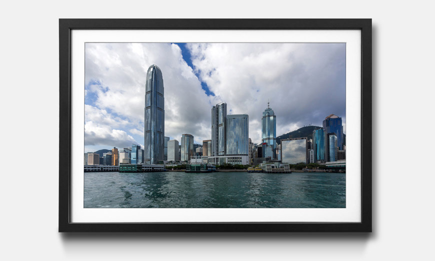 Der gerahmte Kunstdruck Hong Kong Skyline