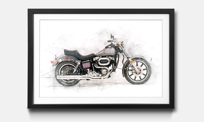 Der gerahmte Kunstdruck Motorcycle