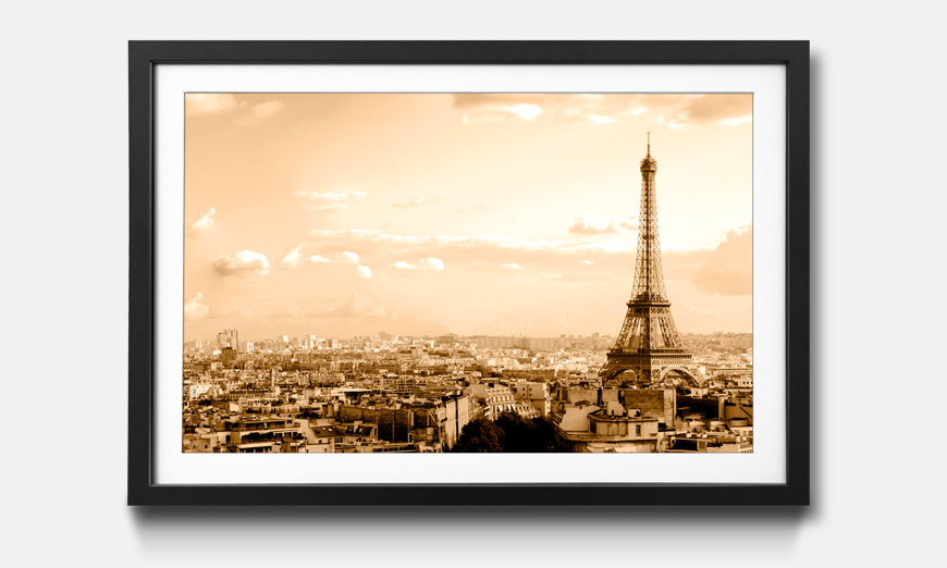 Der gerahmte Kunstdruck Paris Skyline