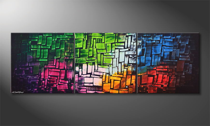 Das exklusive Bild Cubic Colors 210x70cm