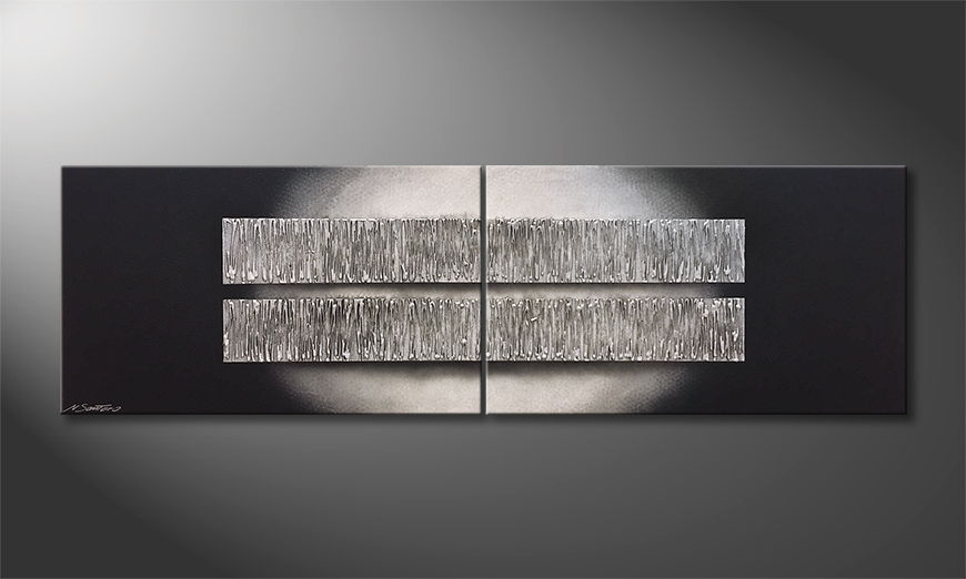 Das moderne Bild Silver Reflection 200x60cm