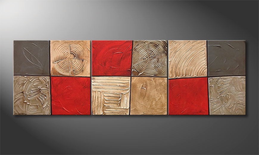 Das moderne Wandbild Red Desert 210x70cm