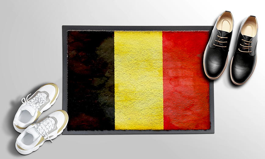 Nur hier: Fußmatte Belgien 