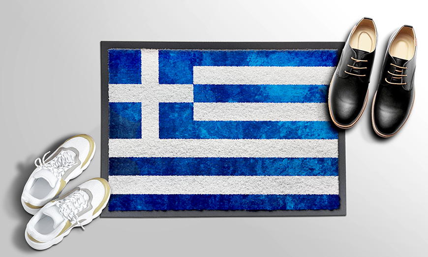 Nur hier: Fußmatte Griechenland 