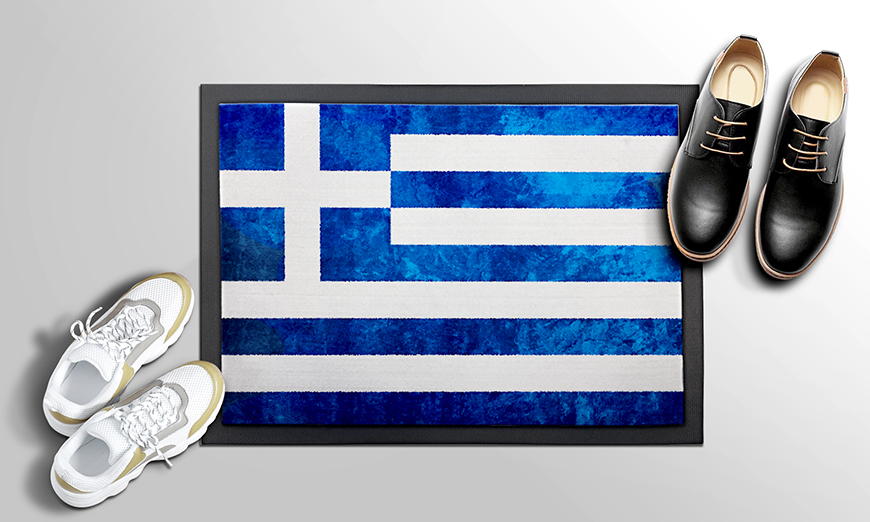 Nur hier Fußmatte Griechenland