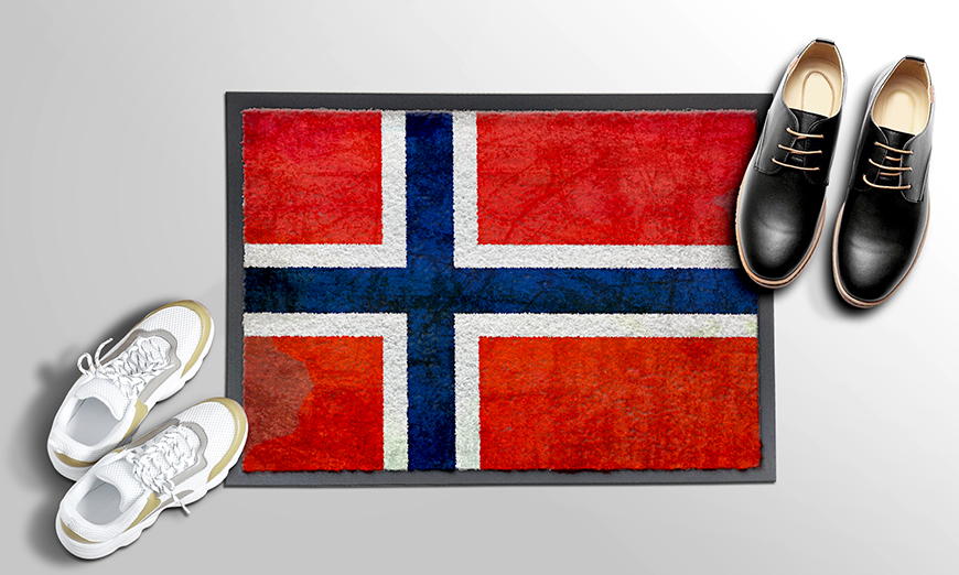 Nur hier: Fußmatte Norwegen 